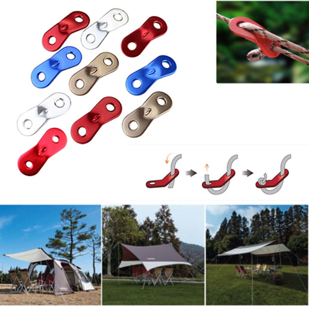 10 Stks/partij Outdoor Camping Tent Parachute Koord Touw Gesp Aluminiumlegering Koord Gesp Spanners Fastener Reizen Kit