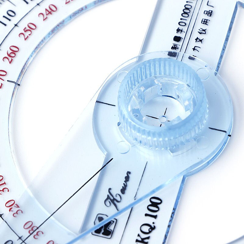 Plast 360 graders gradskive linjal vinkelsøker svingarm skolekontor  b95b