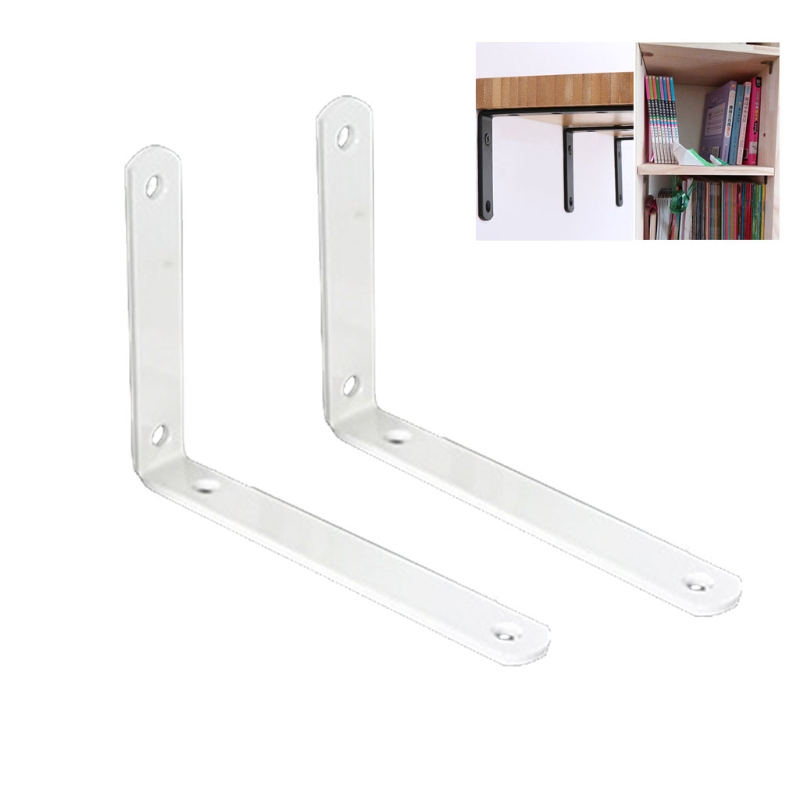 2 Pcs Thick L Shelf Bracket Metal Shelf Brackets Thickness 4mm Industrial Shelf Bracket Wall Hanging Shelf Bracket: W-2