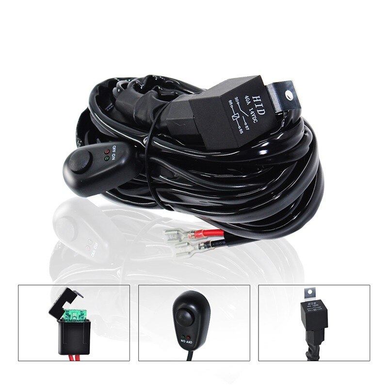 Universal 300W Car High-power Switch Wiring Harness Kit 14AWG Relay Fuse Set wiring harness For Car Work Lights Truck Motorcycle