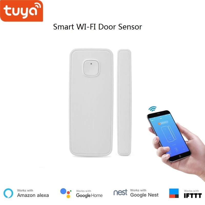 Smart wifi door sensor work with alexa google home voice and IFTTT control for ios Android