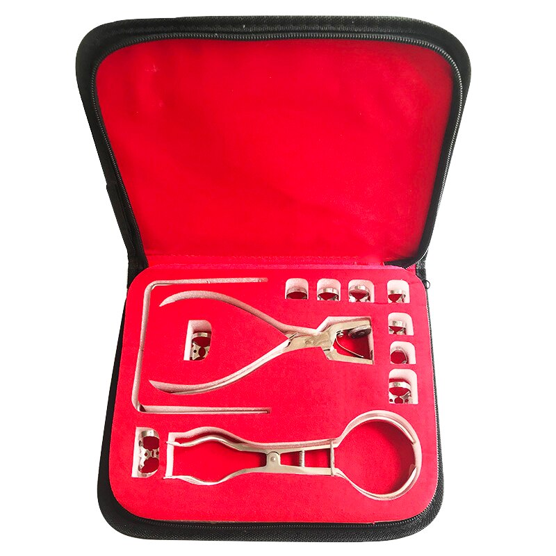 Dental Dam Hole Puncher Set Puncher Pliers for Dentist Perforator Rubber Orthodontic Tools Dam Clip: 12pcs with toolkit