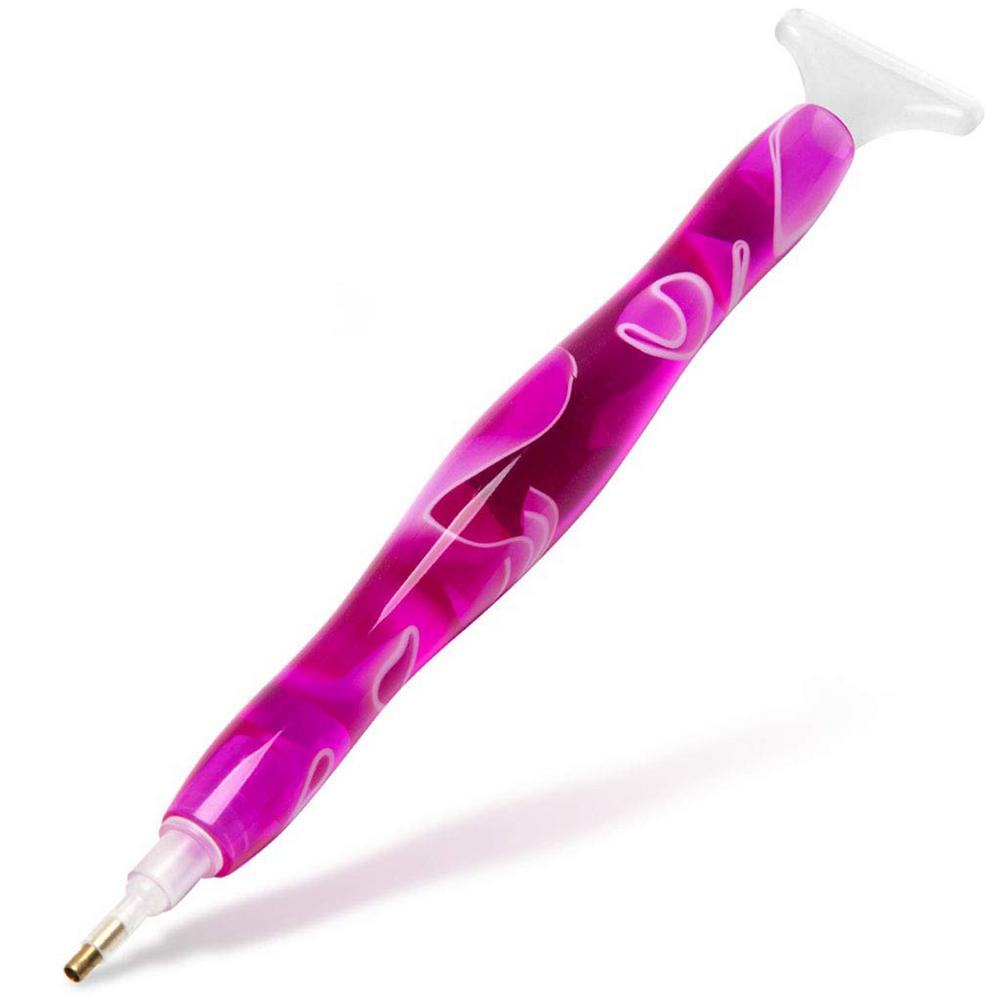 Stylo à pointe diamant en résine peint à la main, outil de manucure 5D, bricolage, broderie diamant, fait à la main, poinçon fantaisie, outil de couture: Purple
