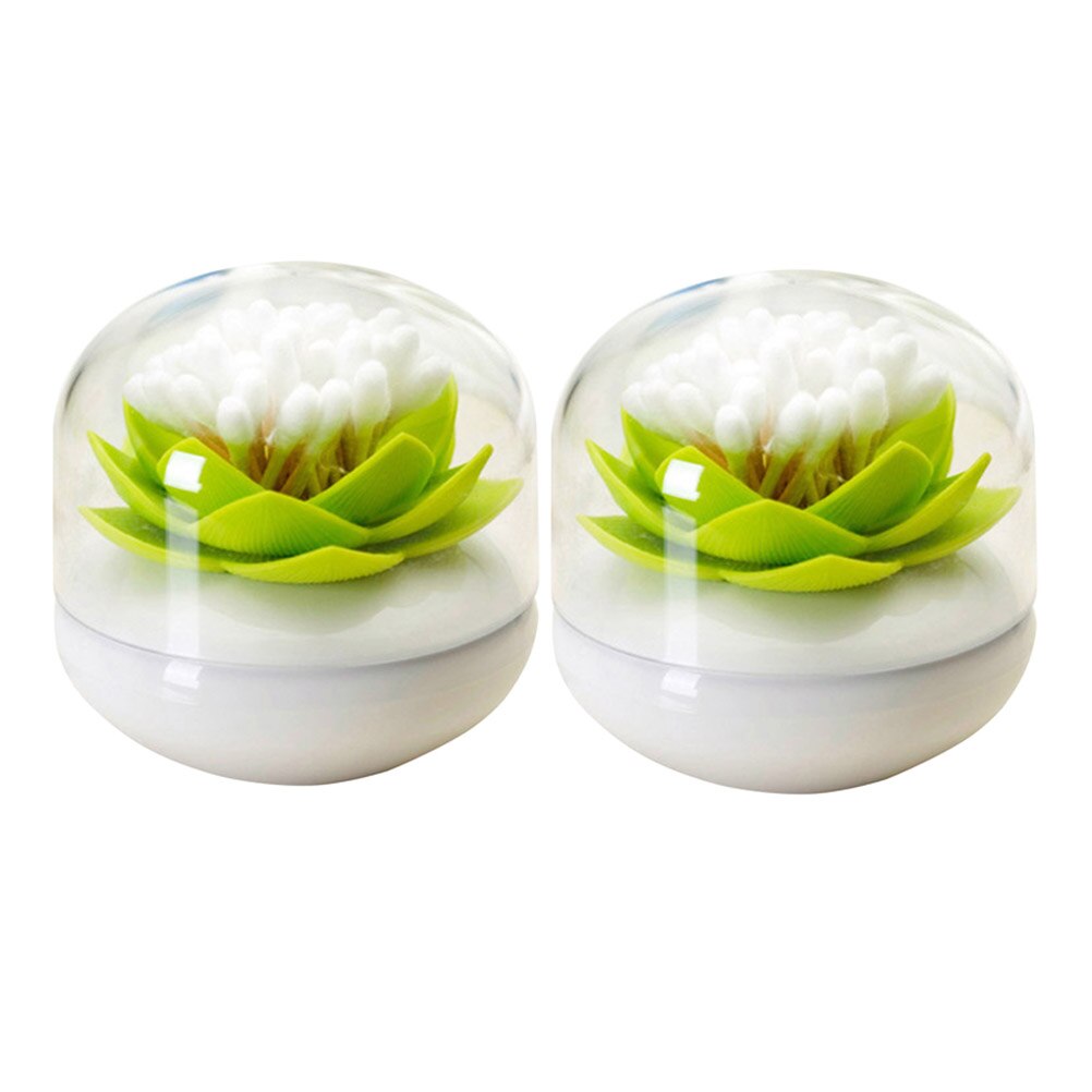 2PCS Cotton Swab Funny Toothpick Box Toothpick Container Plastic Holder for Dining Room Bedroom Livingroom: GreenSize 1