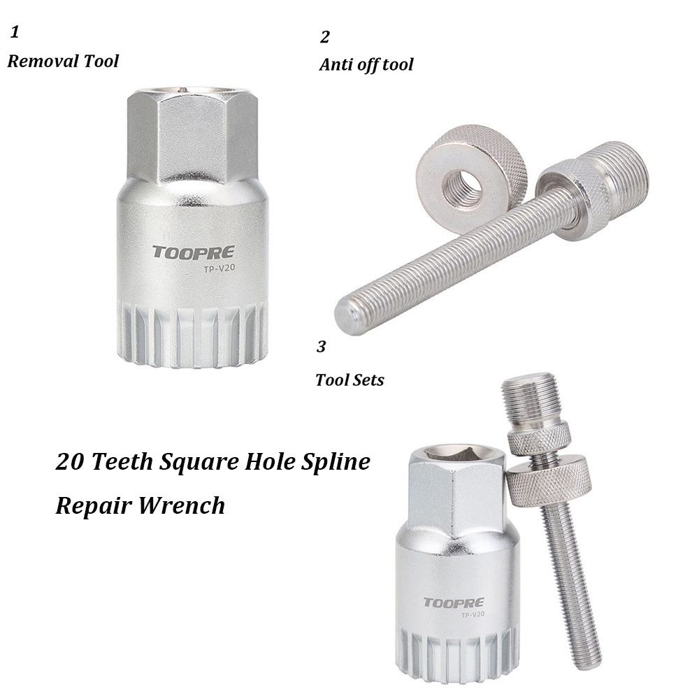 Bicycle Removal Tools 20 Teeth Square Hole Bike Spanner Bottom Bracket Remover Wheel Puller Spline Repair Wrench