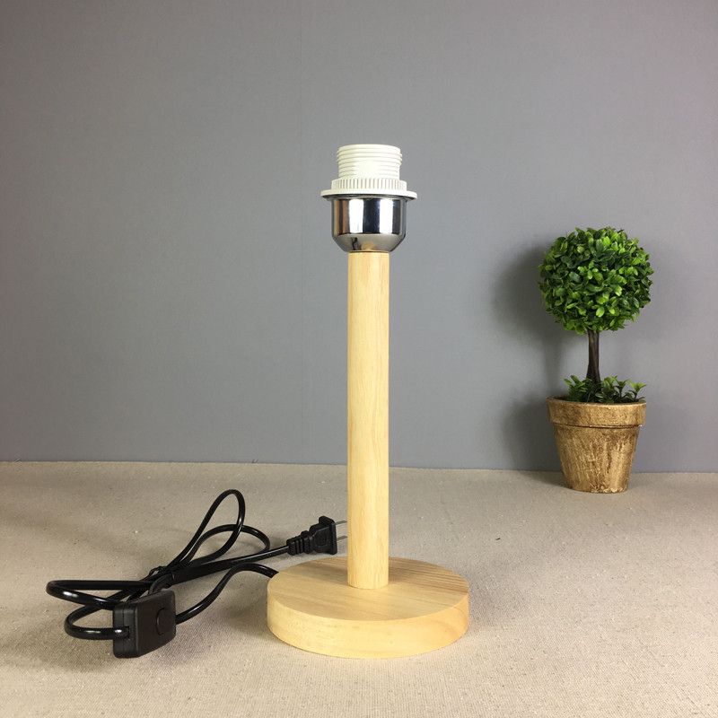 Support de lampe de Table en bois massif socle noir et blanc E27 support de lampe salon chambre chevet moderne Simple paquet de lampe de Table