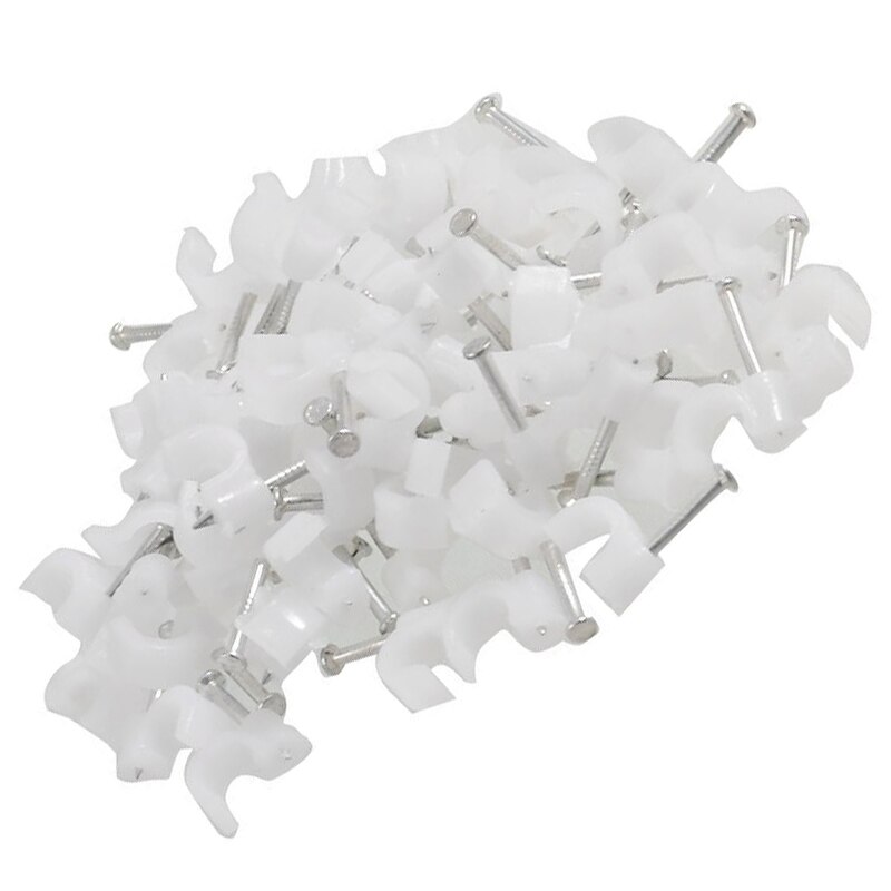 Abrazaderas de Cable/clips de clavos, redondos, para montaje en pared, para cables eléctricos, diámetro 6mm, 98 piezas