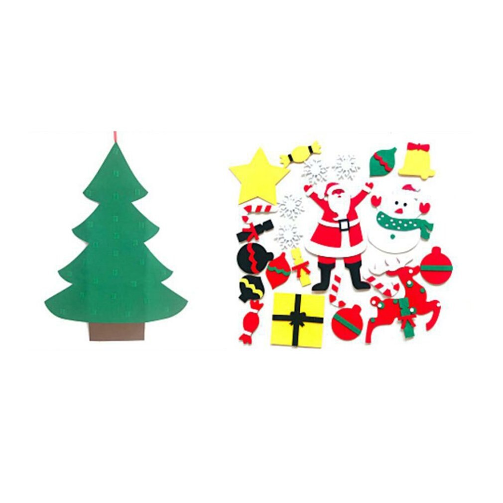 Filt juletre kalender jule nedtelling kalender anheng dekorasjon barn gjør det selv juletre: D 24 stk