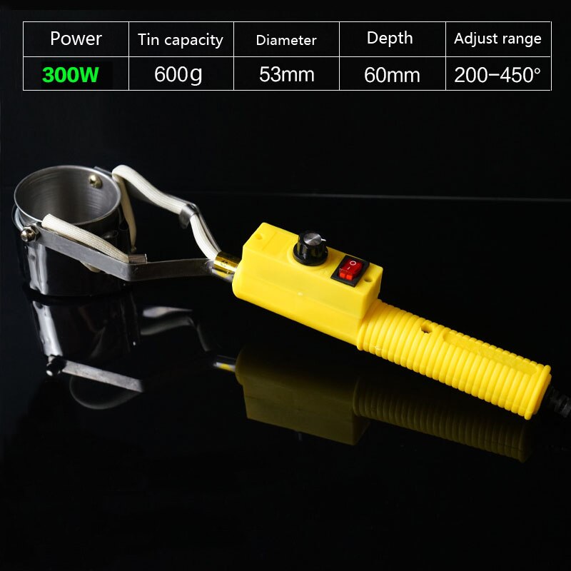 Newest High-power 220V melting tin furnace hand-held BGA tin melting furnace household wire tinning repair tinning 300W-500w: 300W B