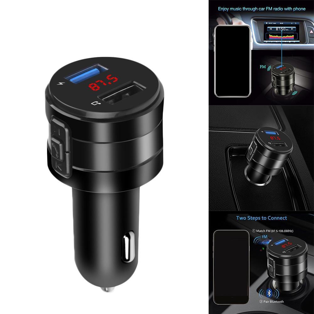 Car Fm Transmitter Bluetooth 4.2 Car Mp3 Player Modulator USB Voltage TF Card Hands-free Battery Adapter Smart Chip Dual F1F7
