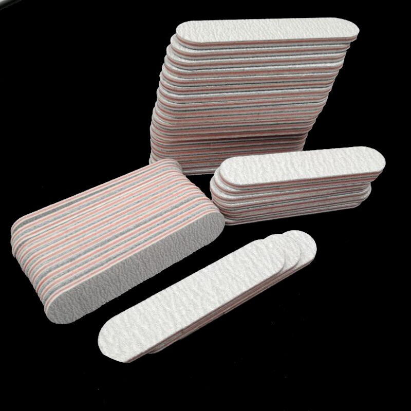 100 stks/partij Nail Art Schuren Salon Buffer Nagelvijlen Schuurpapier Manicure Dubbele Zijden Polijsten Cuticle Pedicure Nail Gereedschap