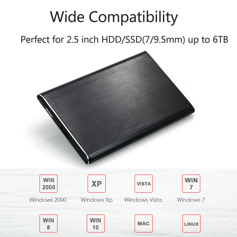 Sata3 à USB3.0 externe 2.5 pouces Boîtier de DISQUE DUR SSD Boitier SATA III 6gbps UASP boîtier de disque dur pour ordinateur portable/Mac/PC SSD Disque Dur