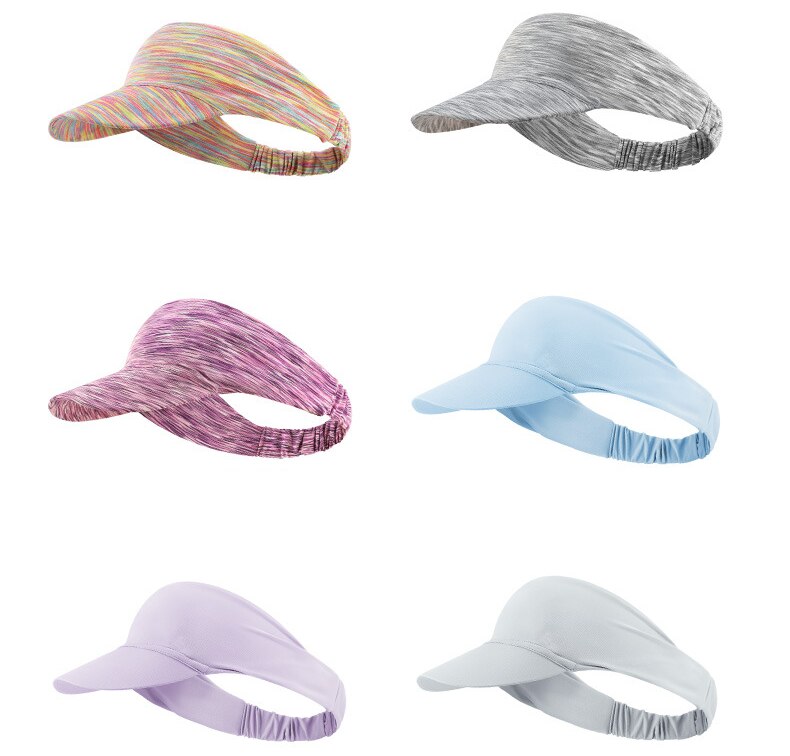 Damen-sporthut mit offenem schirm, stirnband, uv-schutz, atmungsaktiv, für sommer, outdoor, reiten und laufen: 6 stück, gemischte farben