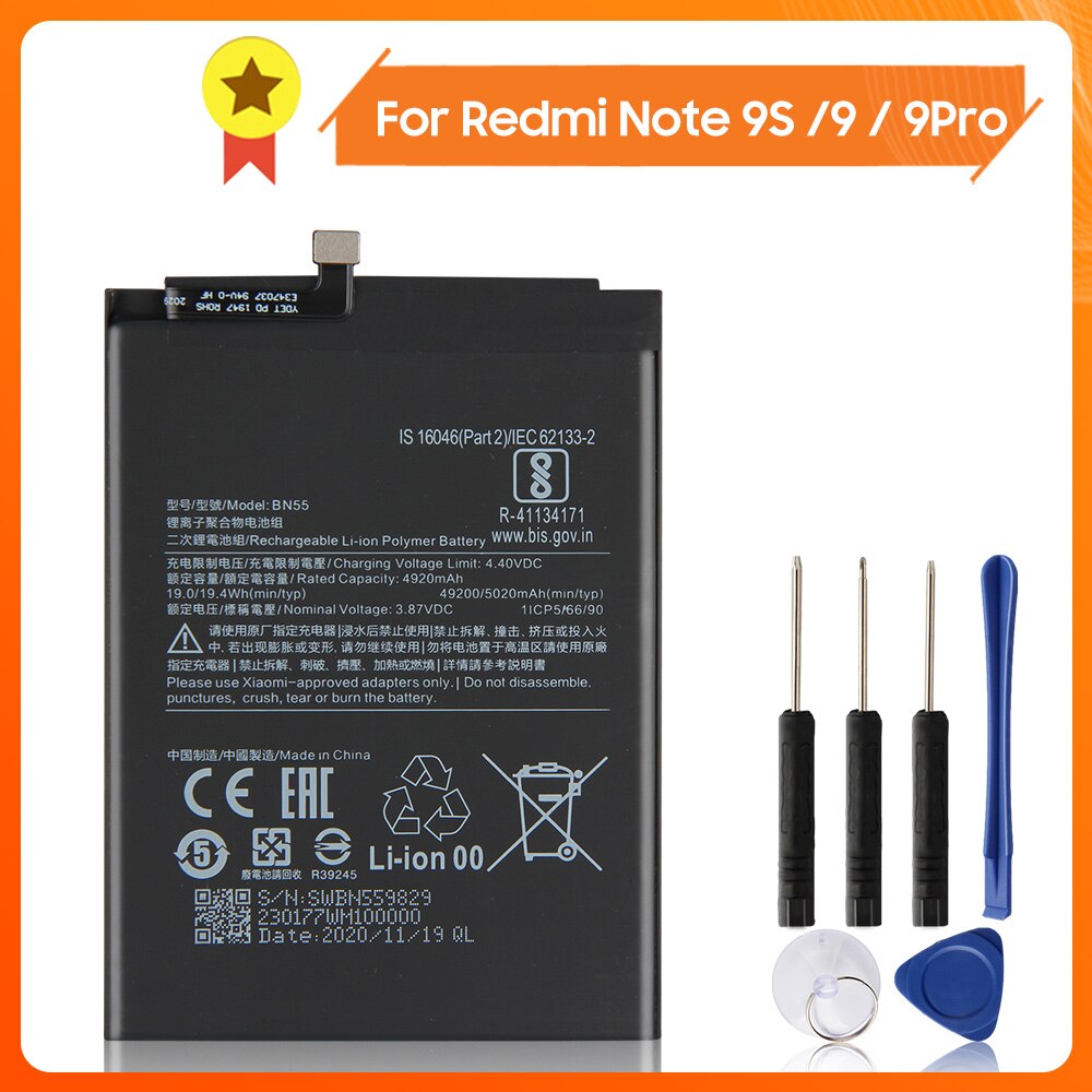 BN53 BN54 BN55 batteria del telefono per Redmi Nota 9S Redmi Nota 9 Redmi Nota 9pro batteria Nota9 pro