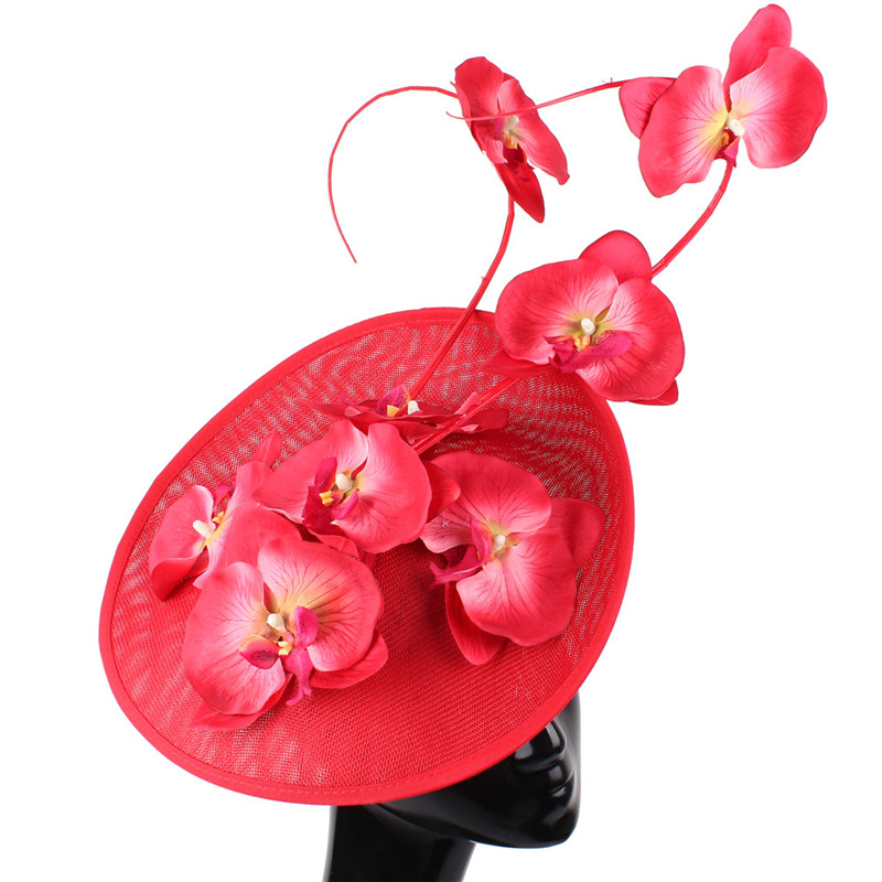 Mulheres Floral Decor Chapelaria Boné, Chá Fascinador Chapéu, Flor Extravagante Headwear, Bonito Headwear, Festa Derby, Elegante senhoras