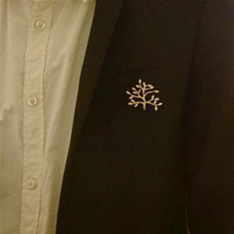 Doreenbeaeds Pin Broches Olijftak Blad Goud Zilver Kleur Voor Kleding Acryl Badges Voor Vrouwen Mannen Jassen Trui 1 Pc