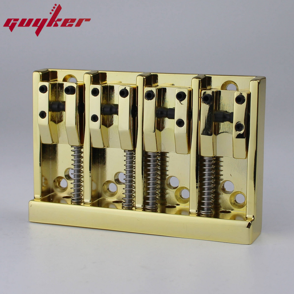 4 String High Mass Vintage Machined Adjustable Bass Bridge Chrome /Black/Gold: green