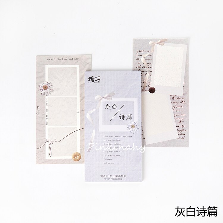 Retro Engels Poëzie Bloem Plant Bureau Wekelijkse Planner Memo pad Sticky Notes Stickers Papier Briefpapier Te Doen Lijst Kantoorbenodigdheden