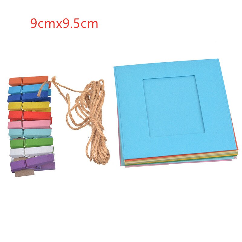 Photo Frame For Picture Wooden Photo Frame Clip Paper Picture Holder Wedding Wall Decor Graduation Party Photo Booth Props 10pcs: Multicolor B