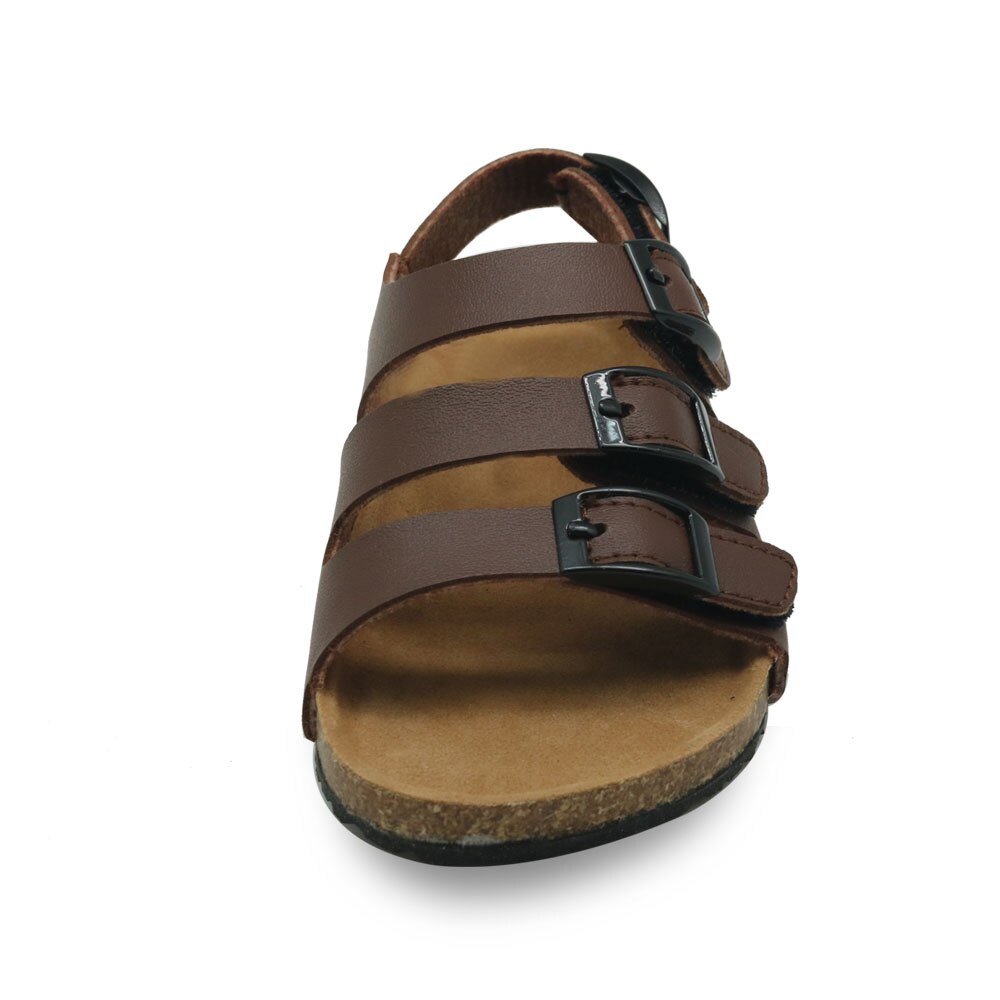 Apakowa sommarsandaler för #39 med kardborre platta klackar för småbarn i mjukt läder avslappnad sandal för skolfeststrand