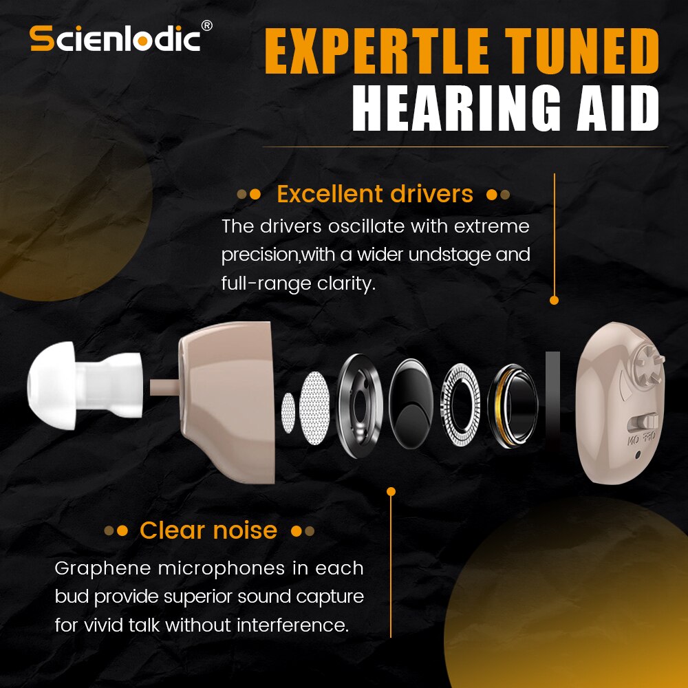 Ite øre høreapparater genopladeligt høreapparat til ældre audifonos lydforstærker til døvhed lydforstærker
