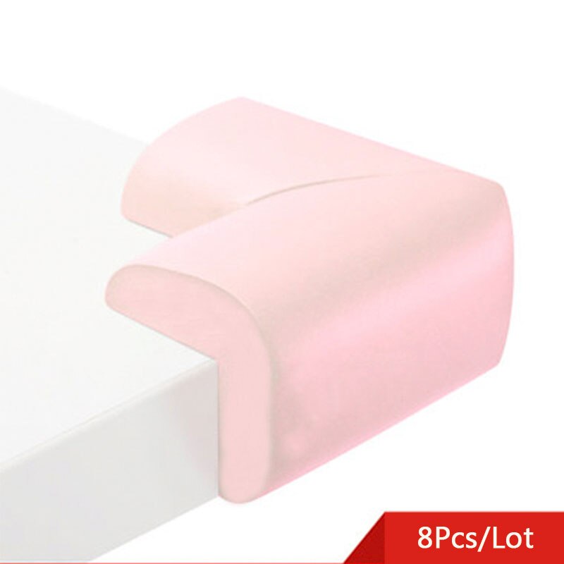 8 st/lot tjockna mjuk säkerhet baby hörn kantskydd bord barn skydd hörn skrivbord barn säkerhet barnskydd: Rosa