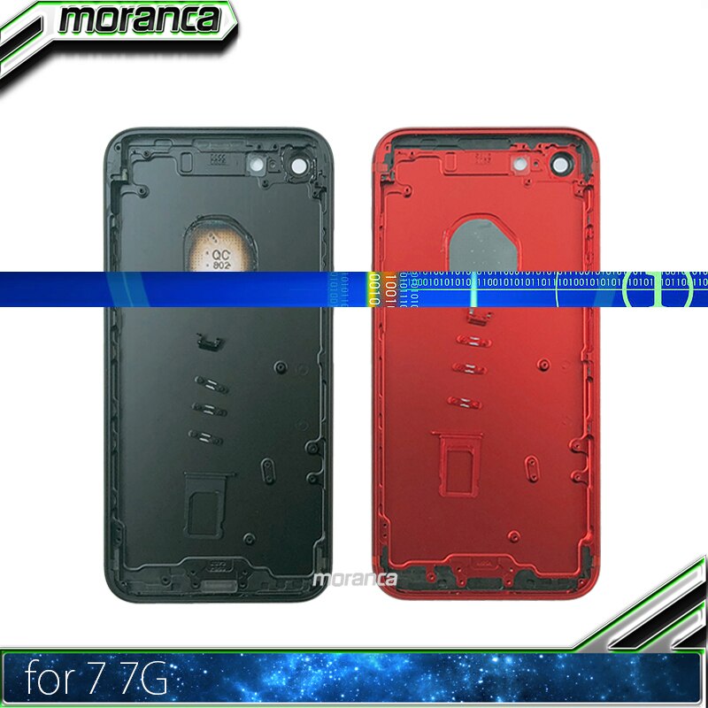 Capa traseira de alta qualidade, para iphone 7 7g plus 7plus, capa da bateria, chassi de moldura intermediária com botões laterais peças de reparo da bandeja do sim