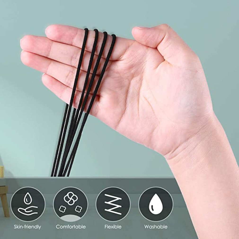 Maskmaterial 3mm 25m engångsmask rep ansiktsmask elastiskt band elastiskt sytråd gör-det-själv elastiskt band