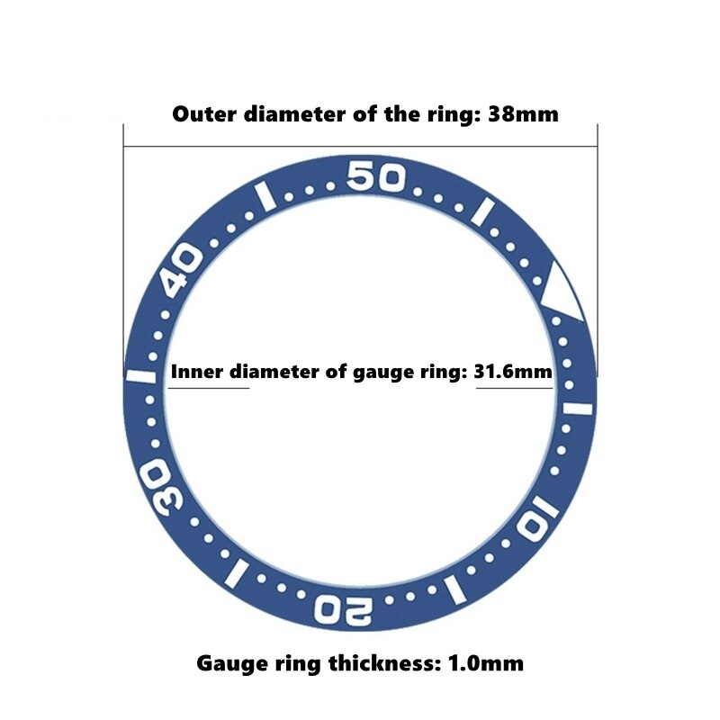 38Mm Diameter Wit Op Blauw Keramische Bezel Insert Voor Submariner Herenhorloge Horloges Vervangen Accessoires Horloge Gezicht