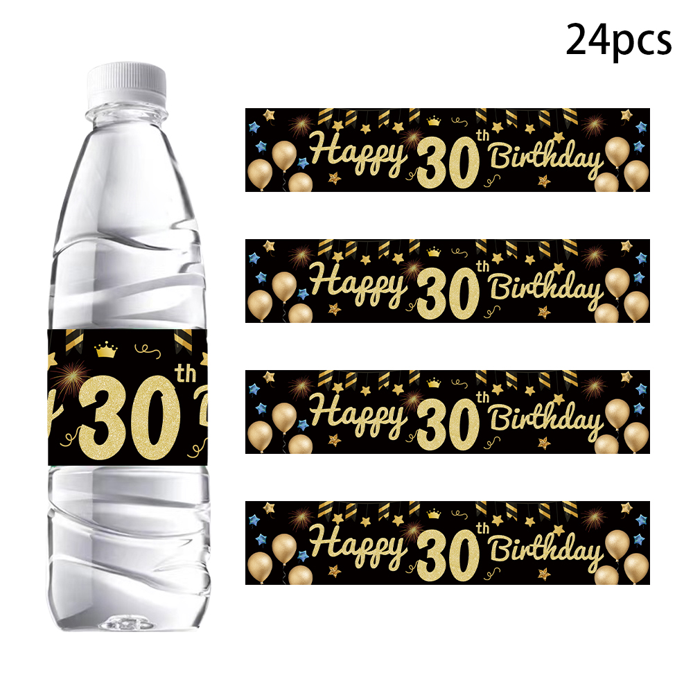 30th Birthday Party Supplies Black Gold Disposable Paper Plate Cup Banner Number 30 Balloons for Men Woman 30 Birthday Party: MULTI