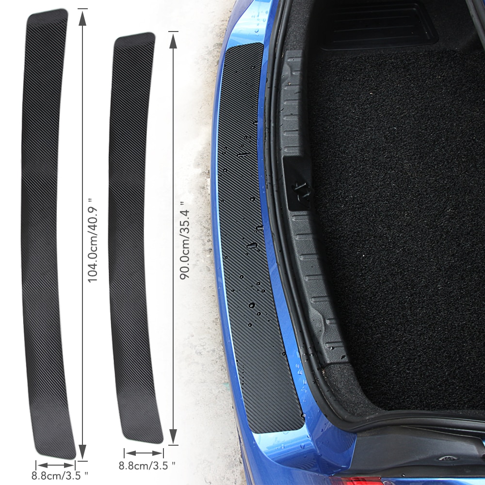 Kohlenstoff Fiber Auto Stamm Hinten Stoßstange Aufkleber für Suzuki Vitara schnell Ignis Kizashi SX4 Baleno Ertiga