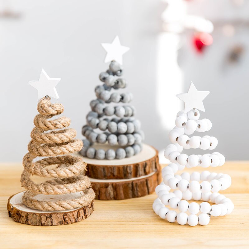 Kerstversiering kerstversiering creatieve Nordic houten kerstboom tafel top decoraties