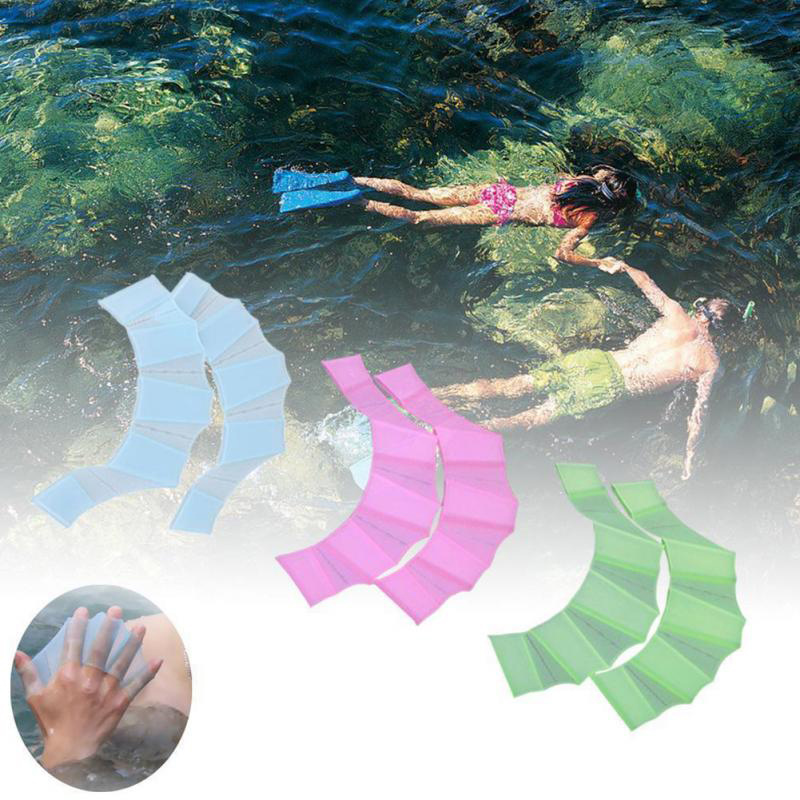 Schwimmen Schwimmhäute Handschuhe Erwachsene Schwimmen Finger Flosse Hand Paddel Tragen Silizium Schwimmen Tauchen Handschuh Ausrügestochen Universal- Surfen Flossen
