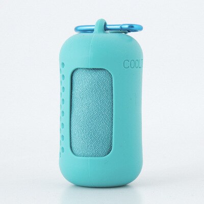 Serviette de sport à refroidissement instantané, serviette à séchage rapide pour les athlètes, en microfibre avec étui en Silicone pour la randonnée, le Camping et les voyages: Light Blue / 300X800mm