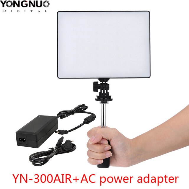 Heißer YongNuo Offiziellen YN300 Air YN-300 Air Pro LED Kamera Video Licht mit Batterie Ladegerät kit fotografie Licht + AC power adapte: Schwarz