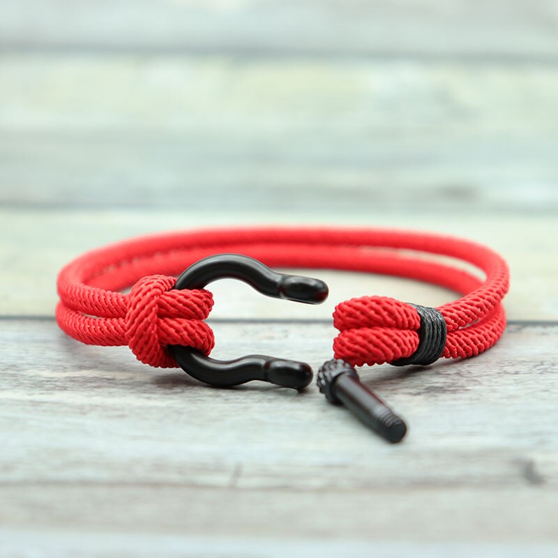 Nueva Pulsera para hombre, pulsera de cuerda de la suerte de 4mm para hombre, para novio, Brazalete de supervivencia al aire libre, Pulseira Masculina, Pulsera de cadena de cordón