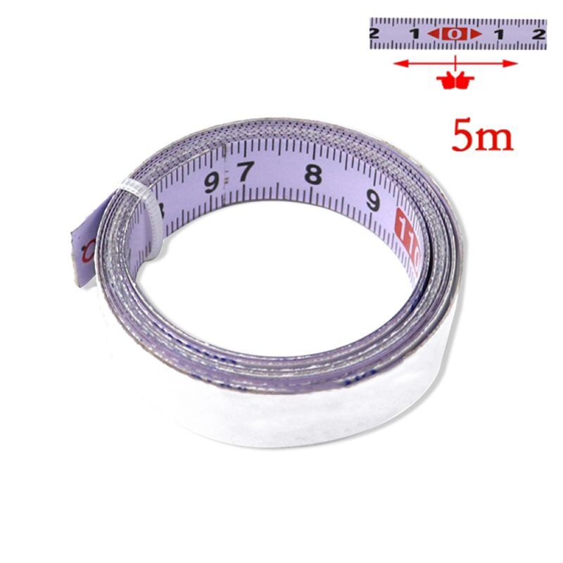 1/2/5M Sticky Scale Ruler Adhesive Miter Saw Track Tape With Glue Mechanical Scale Middle Scale Tape Measurements: I