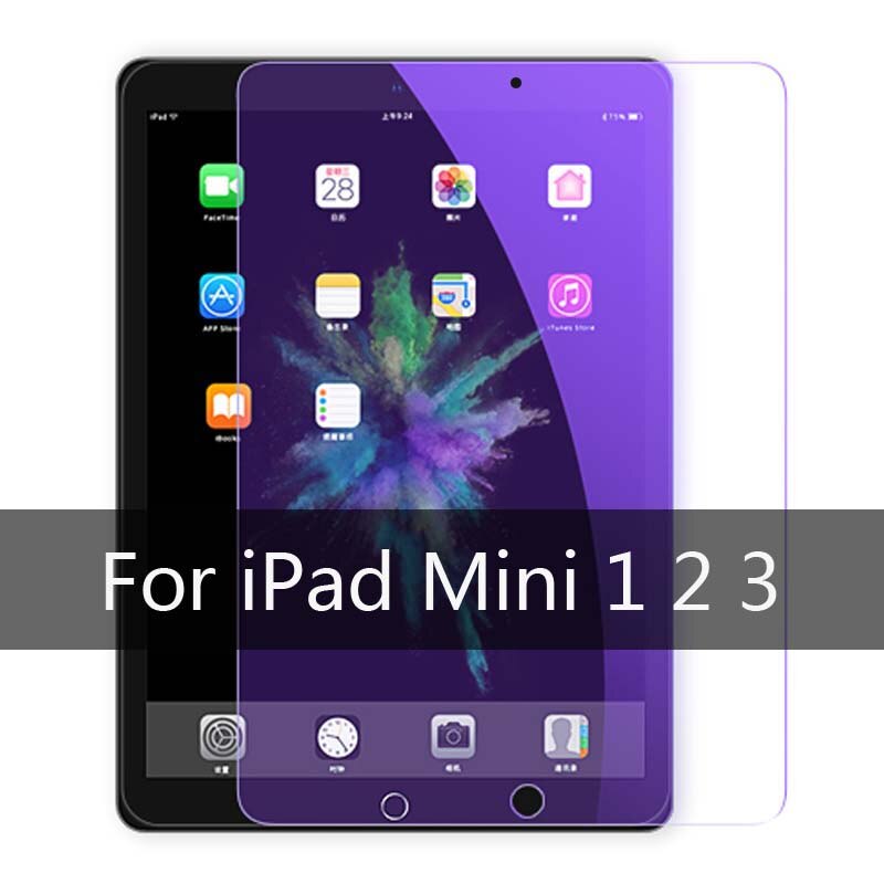 Anti-blauw licht gehard glas voor ipad 10.2 mini 1 2 3 4 5 air 1 2 pro 9.7 10.5 screenprotector voor ipad tabletfolie: Geel