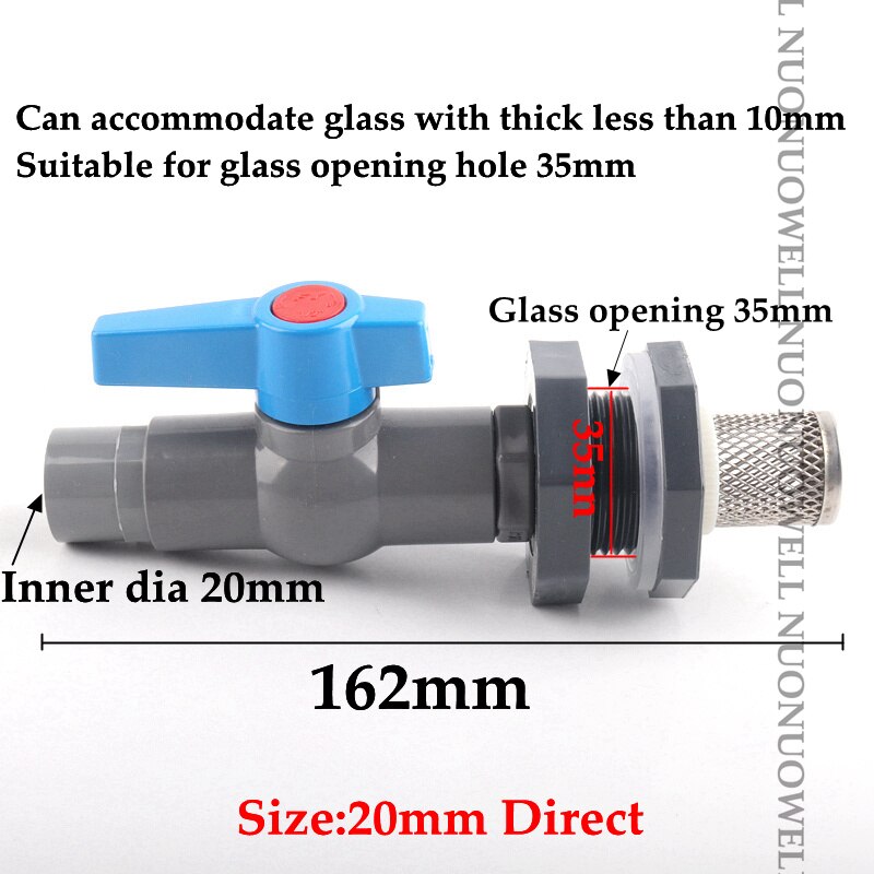 20 25 32 mm 1/2 "~ 1" PVC Water Tank Joint Filte Combination Valve Water Aquarium Fish Tank Connection DIY Combination Suit: Grey 20mm Direct