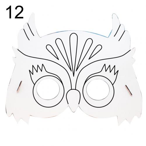 Cartoon Tier Papier Malerei Maske Graffiti DIY Kunst Handwerk Kindergarten Kinder Spielzeug Intelligenz Entwicklungs Spielzeug: 12
