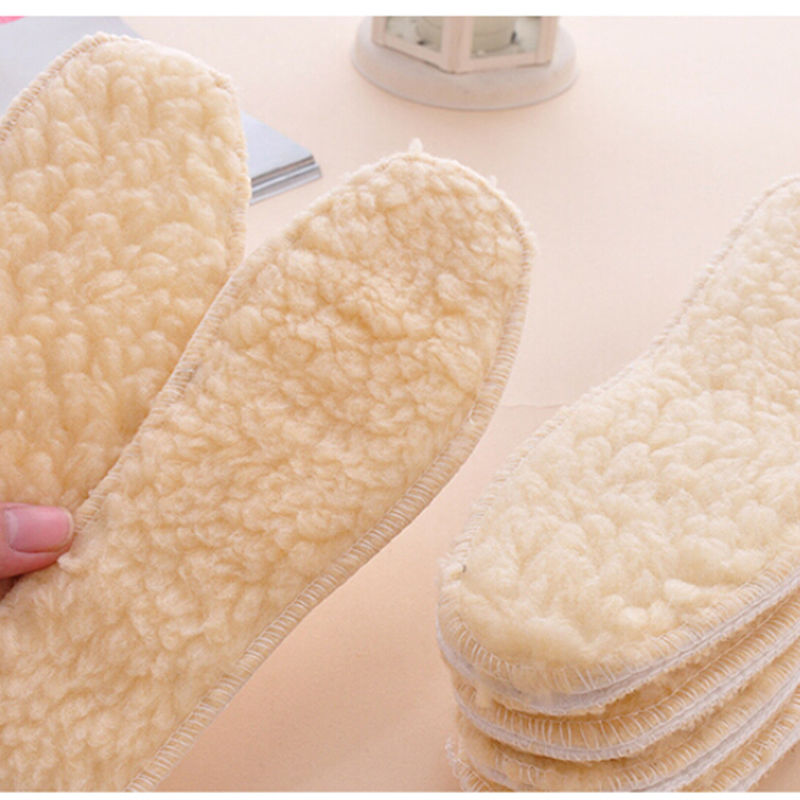 1 par de nuevas plantillas térmicas de lana botas de nieve cálido invierno comodidad almohadillas para el cuidado de los pies masaje mantener zapatos Unisex plantillas 7 Tamaño