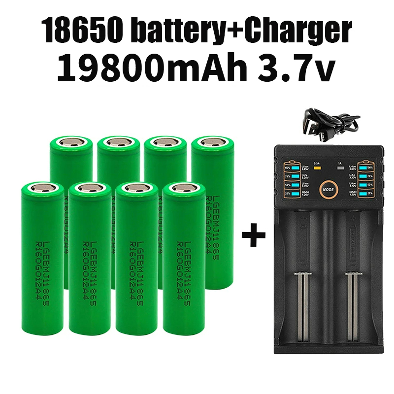 Original 18650 Battery 3.7V 19800mAh Discharge 18650 Li-ion Battery 3.7v Rechargable Battery for Flashlight: Yellow