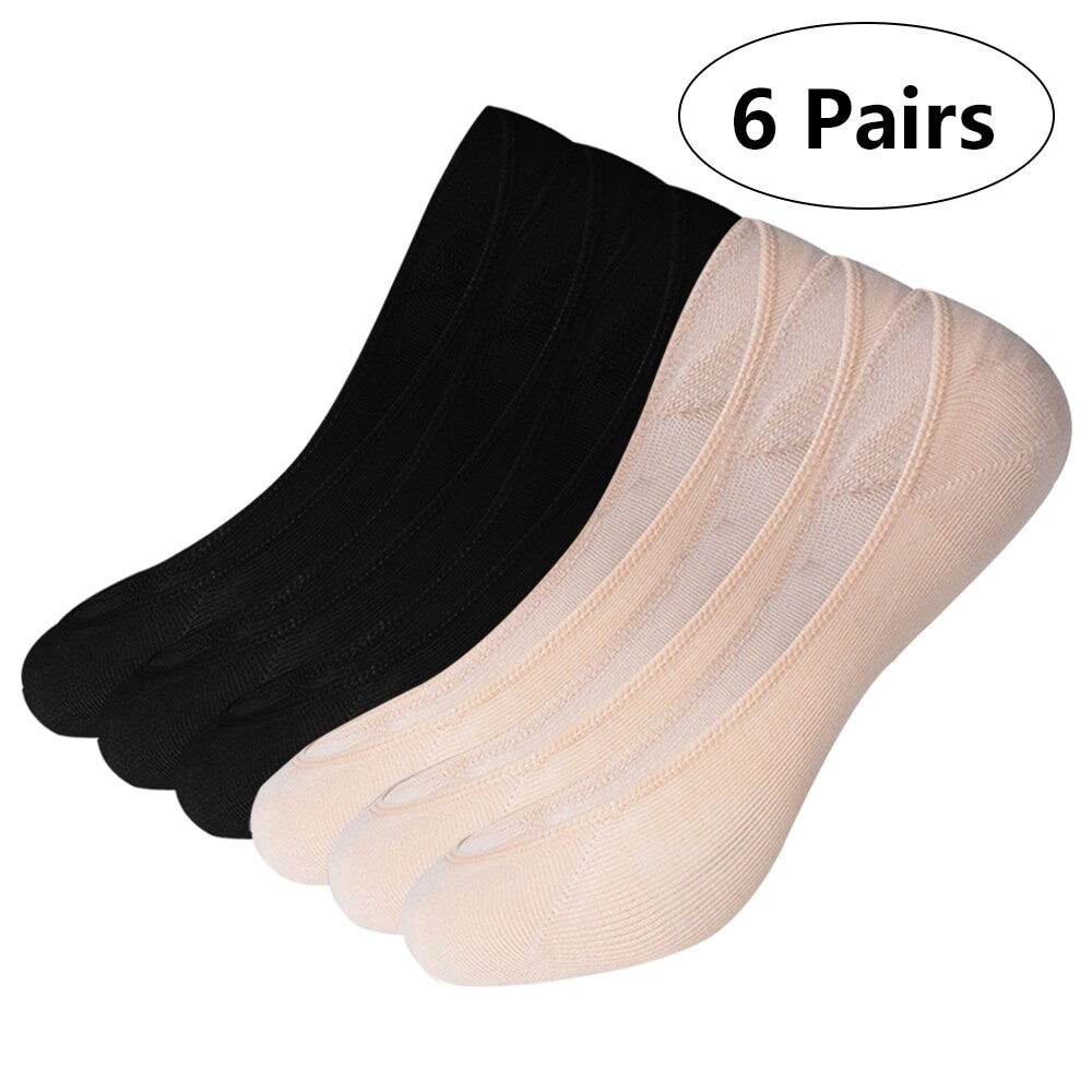 Katoenen Sokken Zomer Herfst Effen Kleur Leuke Boot Sokken Mode Laag Ademend Enkel Hak Sokken Vrouwen Meisjes Dunne Sok: 3Black 3Nude