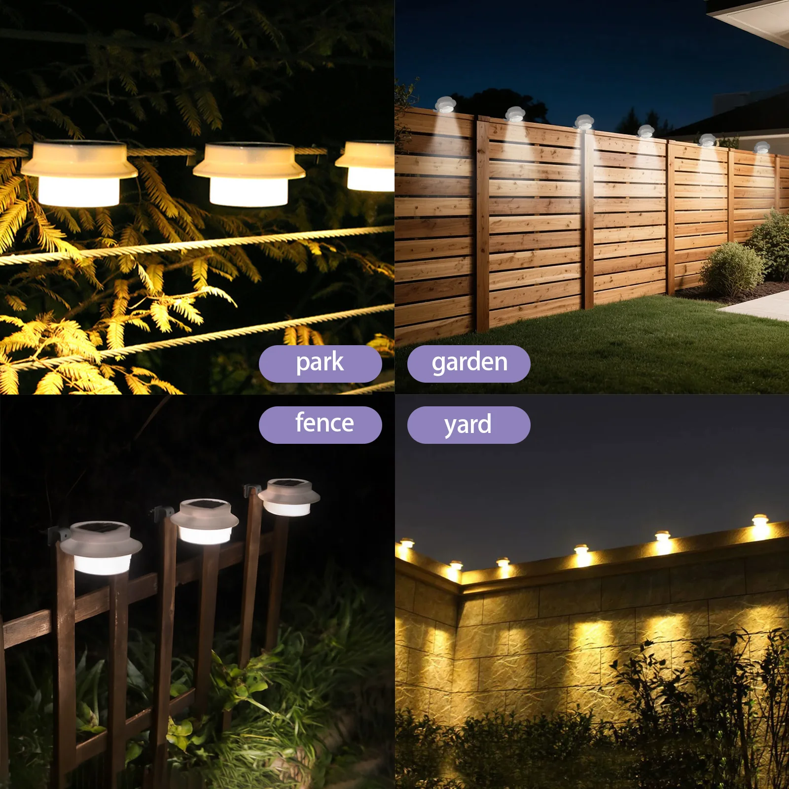 Solar Gutter Lights Outdoor Decorative LED Fence Lights,Lighting Railing,Exterior Wall,Deck,Garden Path,Backyard Sidewalk,Patios