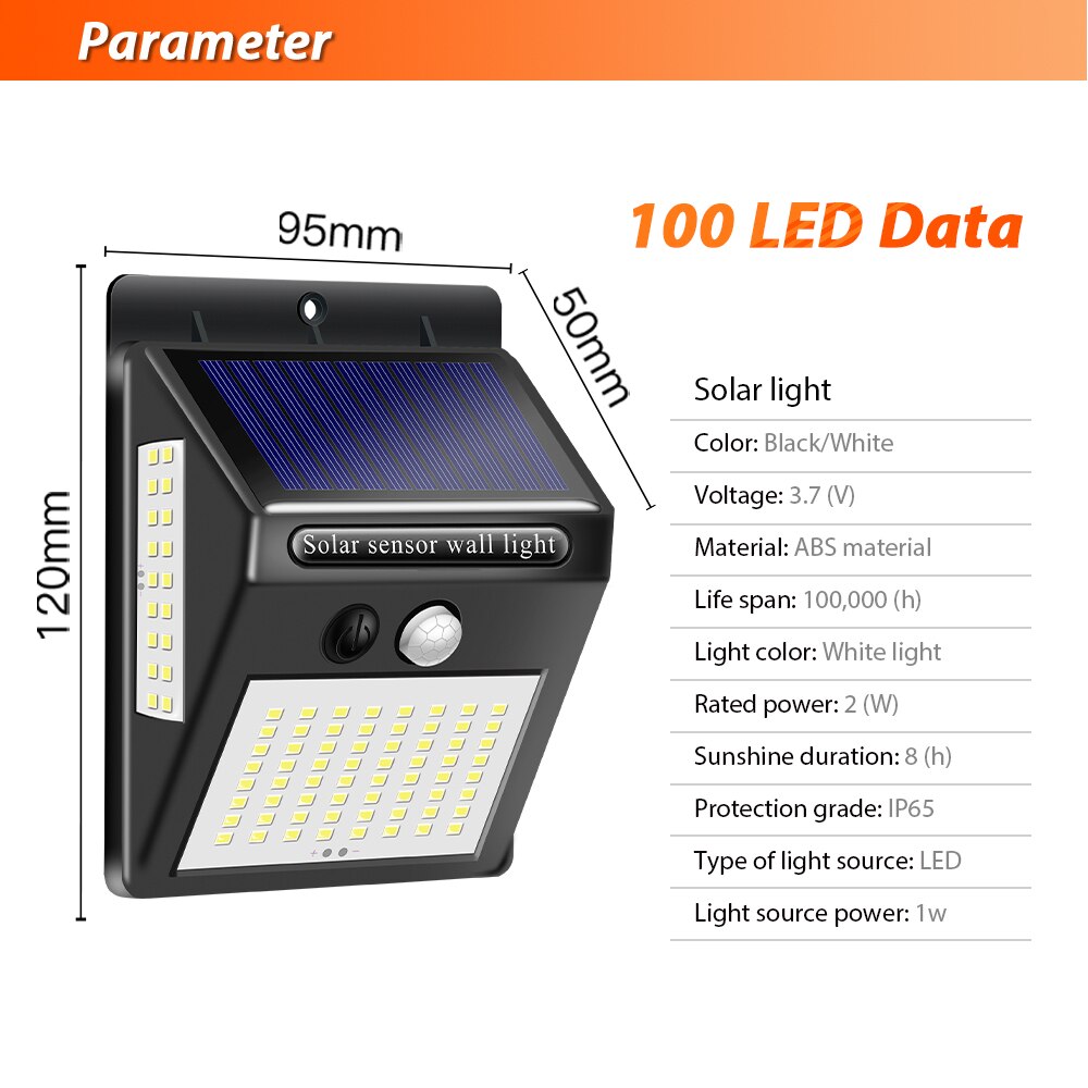 Inghoo 100LED solar licht wasserdichte solar motion sensor licht outdoor PRI garten lichter hof lichter super helligkeit wand licht