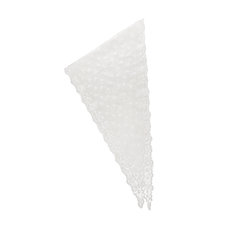 Retro Lace Bandana Headband Print Hair Scarf Bohemia Triangle Headscarf White Hair Bands for Womens Girl Sweet Kerchief