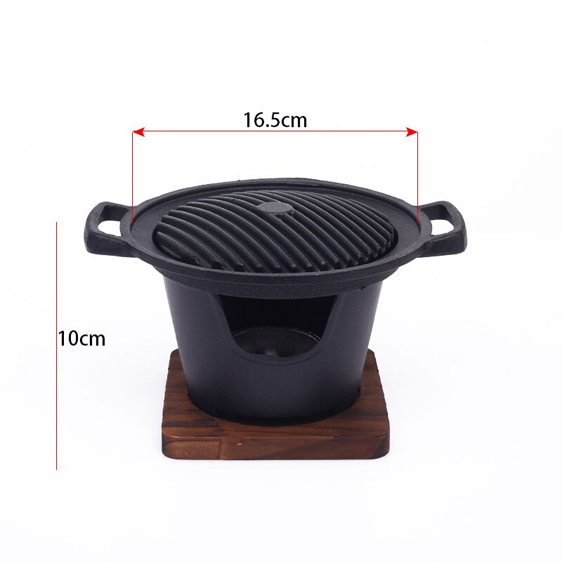 Mini BBQ Grill Household Smokeless Barbecue Grill Home Garden Outdoor BBQ Oven Plate Roasting Cooker Meat Tools Alcohol Stove: B