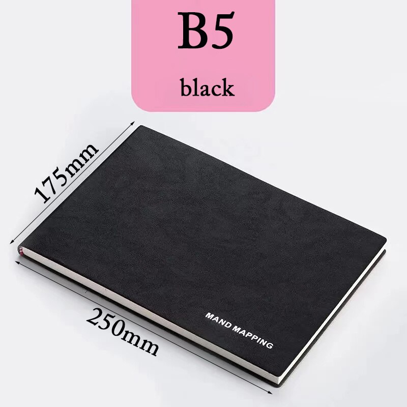 A4/B5 Notebooks 200 Mand Mapping Pages School Office Checkered Planner Notepad Agendabinder A5 Filler Paper Planner: B5 black