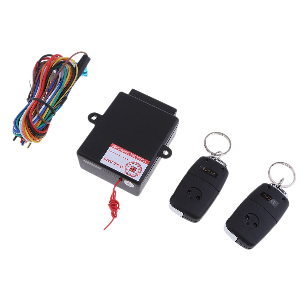 Car Remote Control Central Kit Door Locking Keyless Entry System Car Alarms(Includes Two 4-Button Remotes)