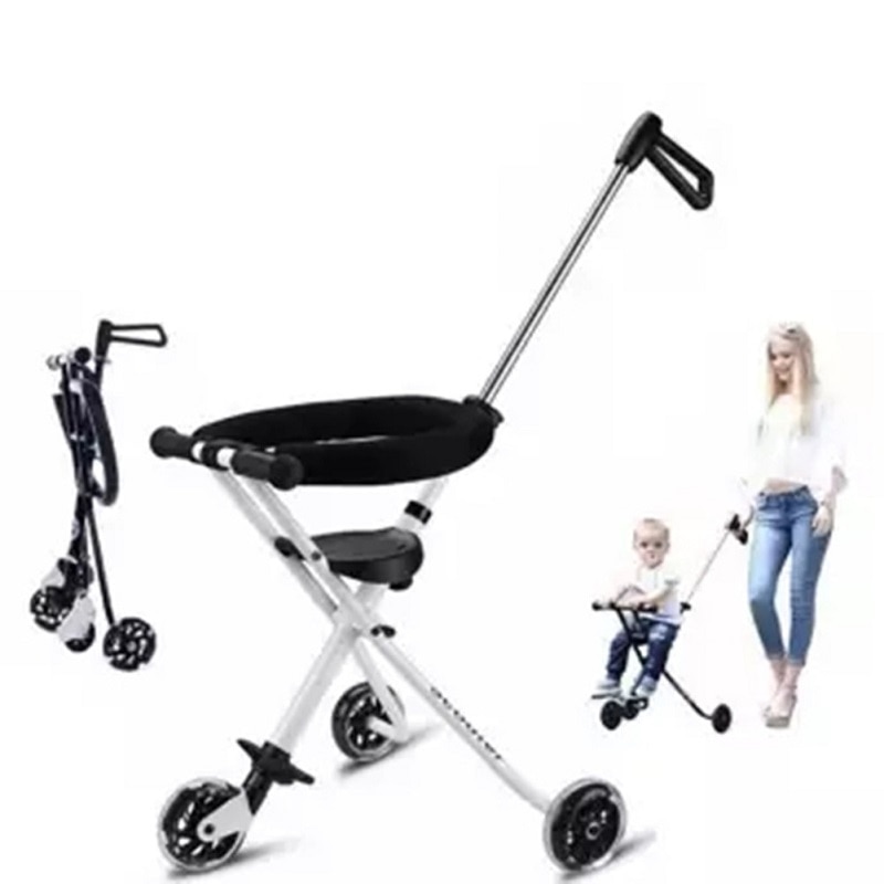 Kidlove Lichtgewicht Opvouwbare Kinderwagen met PVC Flash Wiel Vangrail Kinderen Trolley Hoge Landschap Paraplu Baby Trolley